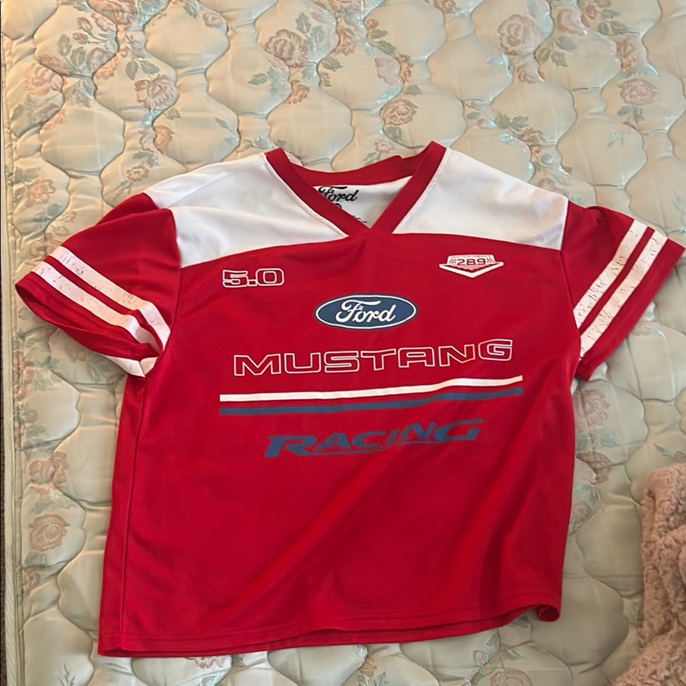 Ford Red Jersey Top with Sporty Design